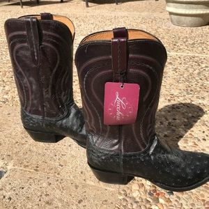 Lucchese Full Quill Ostrich Cowboy Boots (NWT)